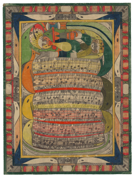 Saint Adolf mordu à la jambe par le serpent, Wölfli, Adolf, 1921