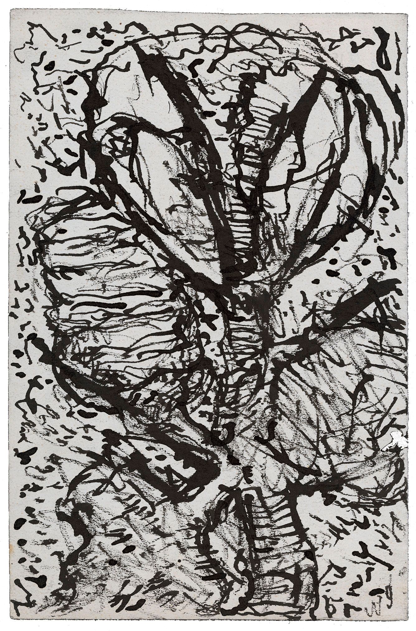 FLEURS ET NEIGE ET FEUILLES OU LE SOMMET DU PIN EN HIVER, Soutter, Louis, entre 1923 et 1942